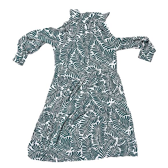 H&M Viscose Shirt Dress green leaf pattern - Picture 7 of 9